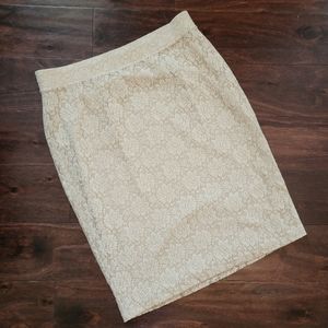 Cato Cream Lace Pencil Skirt